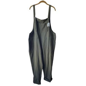Olive Green Overalls 100% cotton Size XL NWOT